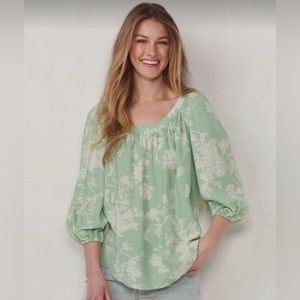 Lauren Conrad green peasant blouse
